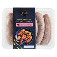 Pork, Pepper and Oregano Gourmet Sausages 500g